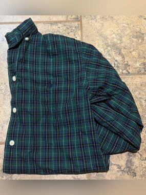 Polo by Ralph Lauren Boys S (8) Green Navy Plaid Long sleeve shirt
